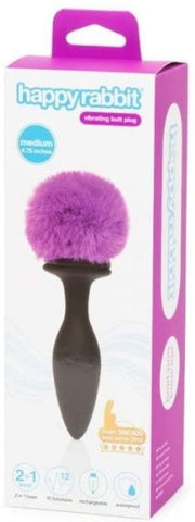 Happy Rabbit Rechargeable Vibrating Bunny Tail Butt Plug - Anal Vibrators