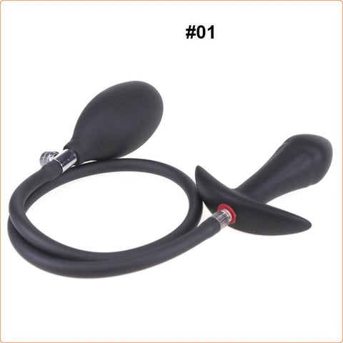 Inflatable Dildo Butt Plug with Detachable Needle - Butt Plugs