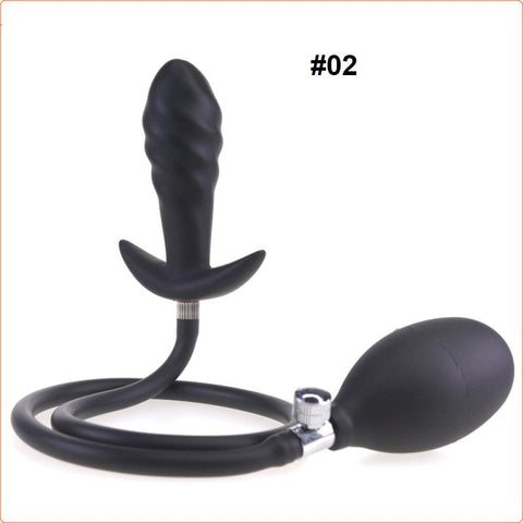 Inflatable Dildo Butt Plug with Detachable Needle - Butt Plugs