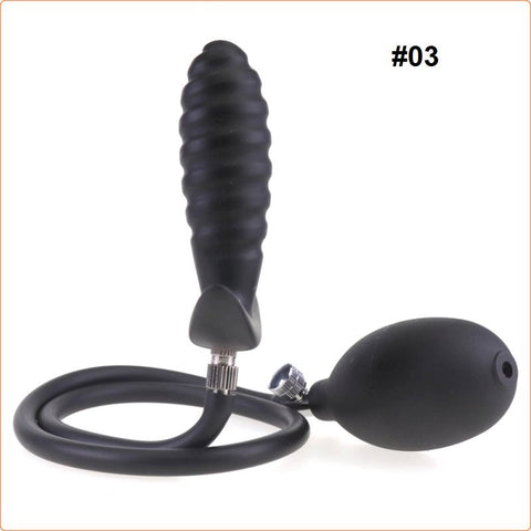 Inflatable Dildo Butt Plug with Detachable Needle - Butt Plugs