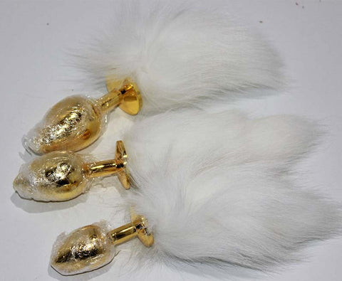 Kitten Tail Metal Butt Plug Gold by BDStyle - Steel Sex Toys