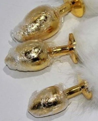Kitten Tail Metal Butt Plug Gold by BDStyle - Steel Sex Toys