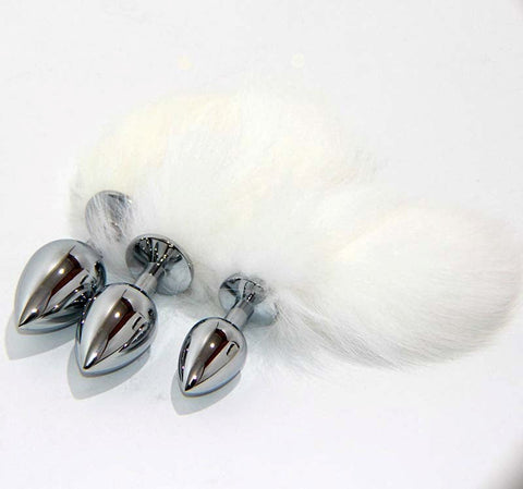 Kitten Tail Metal Butt Plug Silver by BDStyle - Steel Sex Toys