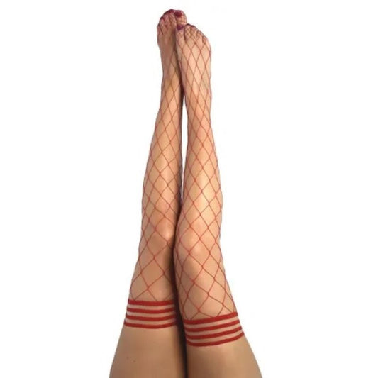 Kixies CLAUDIA Large Diamond Red Fishnet