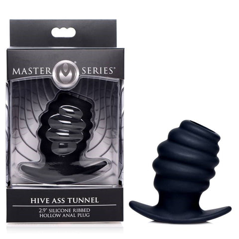 Master Series Hive Ass Ribbed Hollow Plug by XR Brands - Butt Plugs