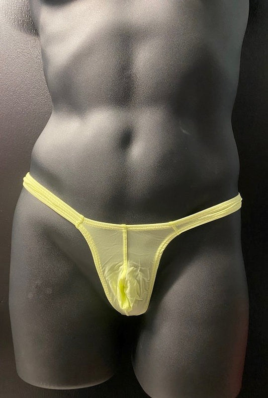 Mens Mesh Neon Yellow Bikini
