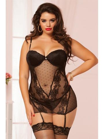 Midnight Rendezvous Chemise Set by Seven 'til Midnight - Babydolls and Chemises