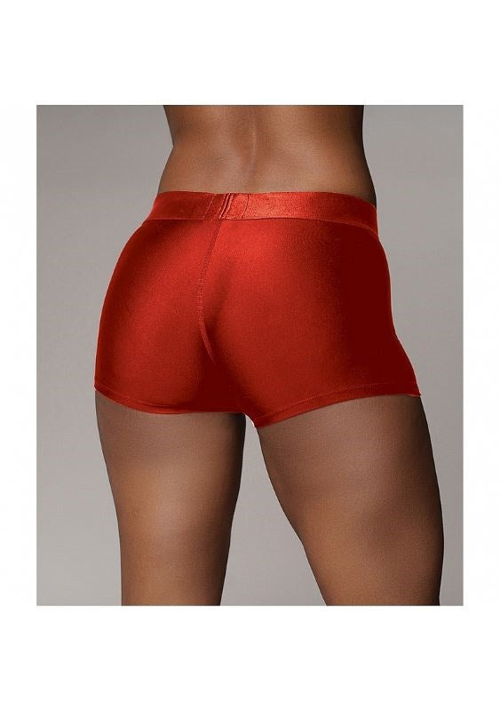 Ouch! Radiant Red Vibrating Strap-on Boxer - Strap On Sextoys