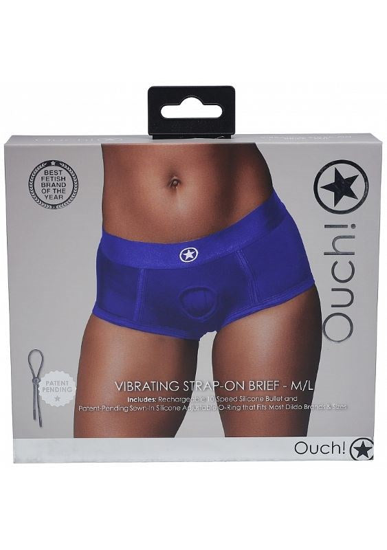 Ouch! Intimate Delight - Rechargeable Vibrating Strap-on Brief - Strap On Sextoys