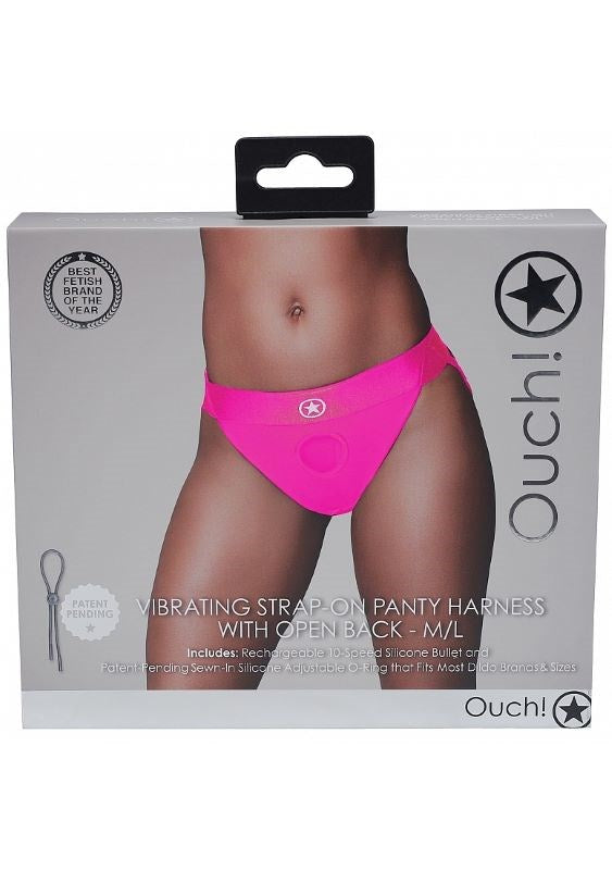 Ouch! Vibrating Strap-on Panty Harness by Shots Toys - Strap On Sextoys