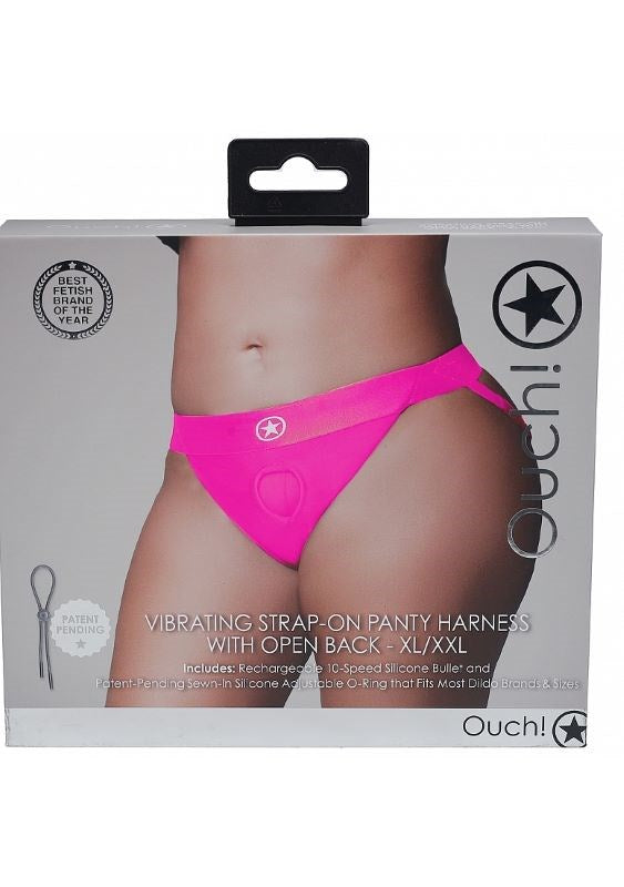 Ouch! Vibrating Strap-on Panty Harness by Shots Toys - Strap On Sextoys