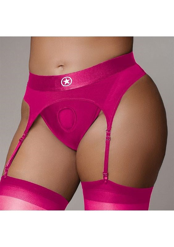Ouch! Intimate Pleasure Strap-on Thong - Pink by Shots Toys - Strap On Sextoys
