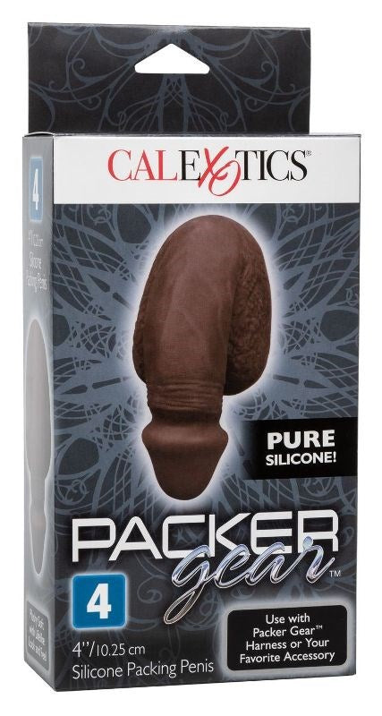 Packer Gear Silicone Penis Black - Strap On Sextoys