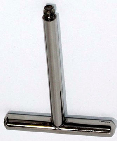 Pod Plunger Steel T-Bar Massager by Hell's Couture - Steel Sex Toys