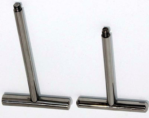 Pod Plunger Steel T-Bar Massager by Hell's Couture - Steel Sex Toys