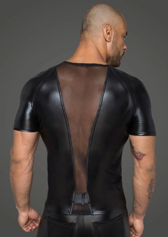 Power Wetlook Men T-shirt With 3D Net Briefs - Mens Briefs And Boxers