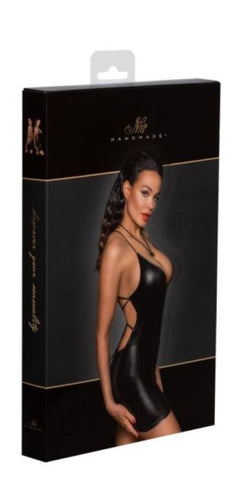 Power Wetlook Mini Dress - Lace-Up Back Design - Her Fetish