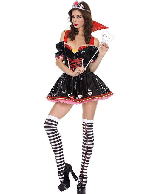 Vinyl Queen of Hearts Adult Costume by Music Legs - Fancy Dress Ups