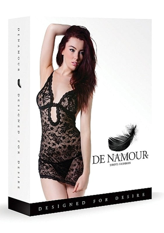 Shots Toys De Namour Black Babydoll & G-String - Babydolls and Chemises