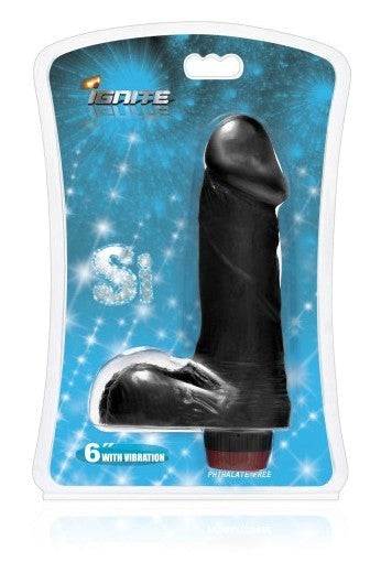 SI Ignite Vibrating Cock with Balls Black - Realistic Dildos