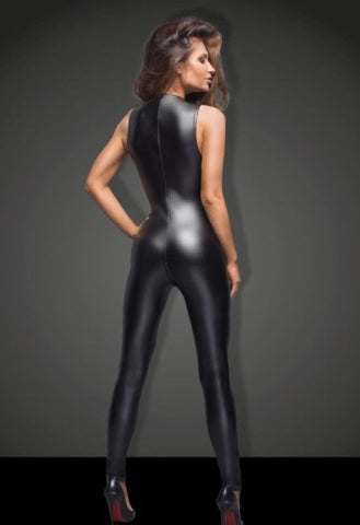 Sleeveless Power Wetlook Overall With Lace Her Fetish - Her Fetish