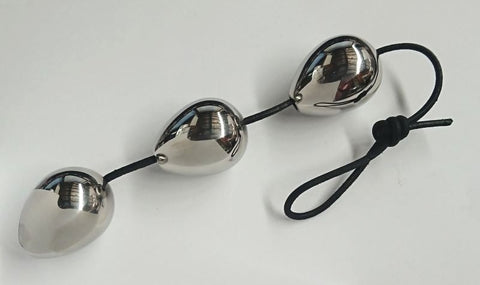 Steel Anal Pleasure Balls by Hell's Couture - Love Eggs and Kegel Exercisers
