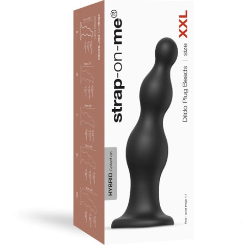 Black Silicone Dildo Plug Beads by Strap On Me - Strap On Sextoys