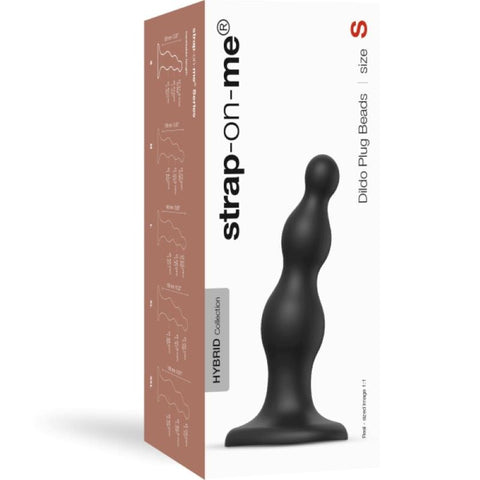 Black Silicone Dildo Plug Beads by Strap On Me - Strap On Sextoys
