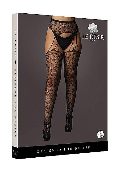 Suspender Leopard Pantyhose by Shots Toys - Hosiery