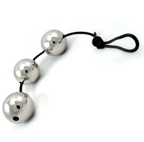 Three Ben Wa Balls Anal Beads by Hell's Couture - Love Eggs and Kegel Exercisers