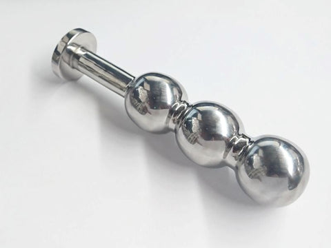 Triple Ripple Steel Butt Plug by Hell's Couture - Steel Sex Toys