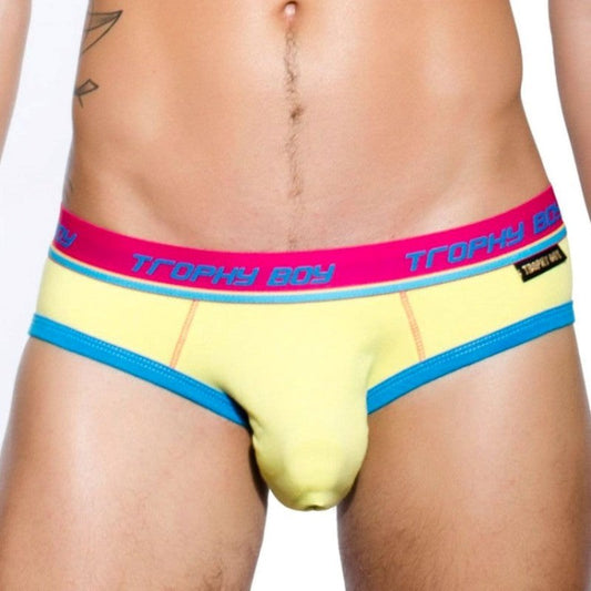 Trophy Boy Brief Bright Yellow - S Mens G-String - Jocks and G-Strings