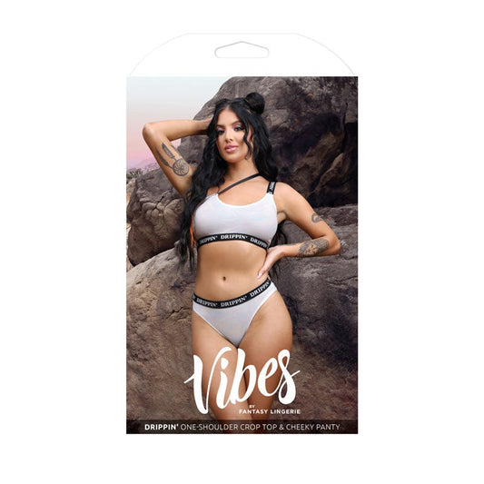 Vibes Drippin Crop Top Cheeky Panty Lingerie - Bras and Bra Sets