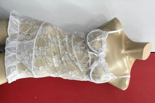White Bow Babydoll with G-String