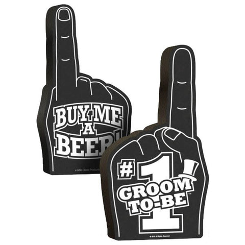 1 Groom To Be Foam Hand Adult Party Novelty - Bachelorette and Bucks