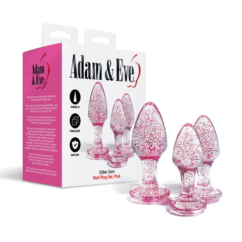 Glitter Gem Butt Plug Collection by Adam & Eve - Butt Plugs