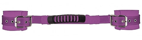 Adjustable Leather Handcuffs Purple by Shots Toys - Cuffs and Restraints