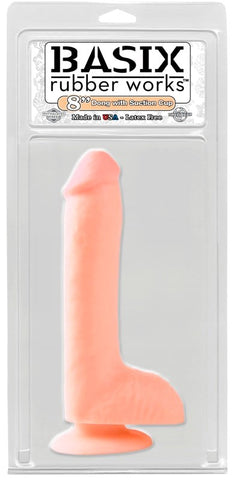 Basix Rubber Works 8'' Dong with Suction Cup 8'' Dong - Realistic Dildos