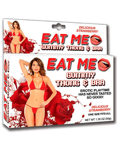 Eat Me Gummy Thong & Bra Strawberry by Hott Products - Fancy Dress Ups