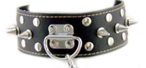 Evil Angel Spiked Neck BDSM Collar & Lead Heavy - Collars and Leads