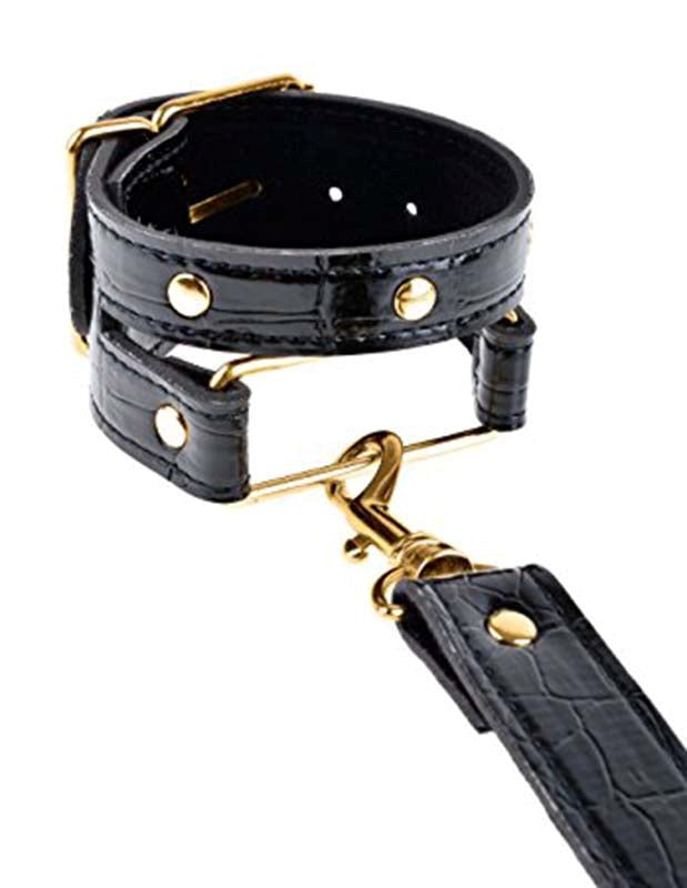 Fetish Fantasy Gold Bondage Collar and Leash Set - Collars and Leads