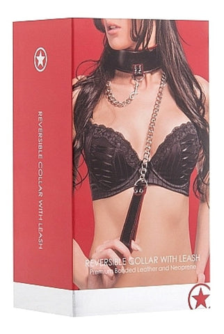 Ouch Reversible Collar with Leash by Shots Toys - Collars and Leads