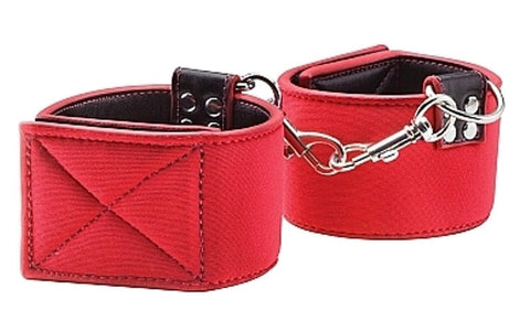 Ouch Reversible Wrist Cuffs Red by Shots Toys - Cuffs and Restraints