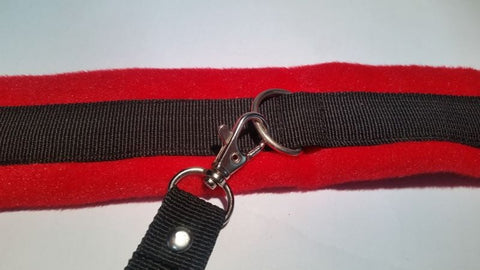 Red and Black Velcro Collar & Removable Lead by BDStyle - Collars and Leads
