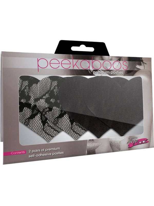 Satin and Lace Hearts Pasties by Xgen Products - Bras and Bra Sets