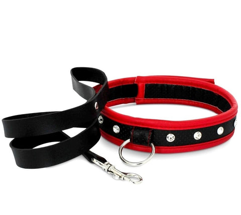 Scarlet Couture Collar and Leash by Adam & Eve Sextoys - Collars and Leads