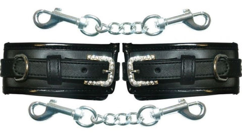 Sexperiments Bling Leather Cuffs by Sportsheets - Cuffs and Restraints