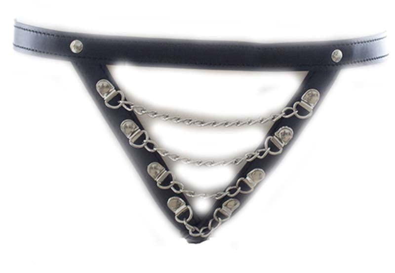 Sexy Pu Panty with Front Chain - Her Fetish