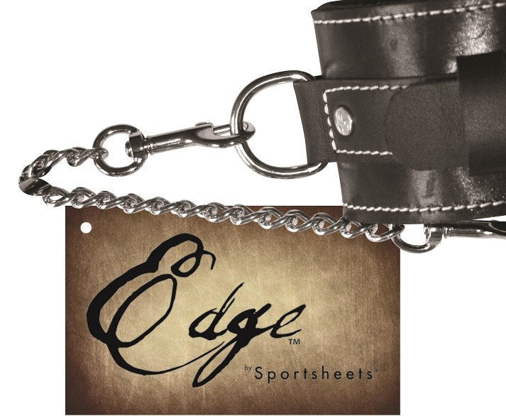 Edge Leather Ankle Restraints by Sportsheets - Cuffs and Restraints