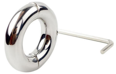 Oval Ball Stretcher In Steel by Hell's Couture - Cock Rings